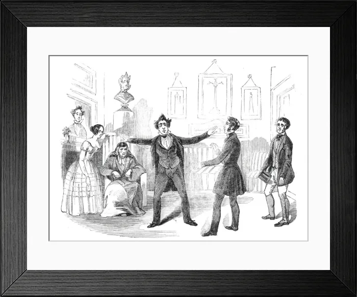 Framed Print : Scene from the new drama of Martin Chuzzlewit'at the Lyceum Theatre, 1844 Framed Print : Scene from the new drama of Martin Chuzzlewit'at the Lyceum Theatre, 1844