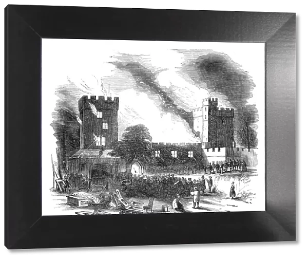 Burning of Naworth Castle - from a drawing made on the spot, 1844. Creator: Unknown
