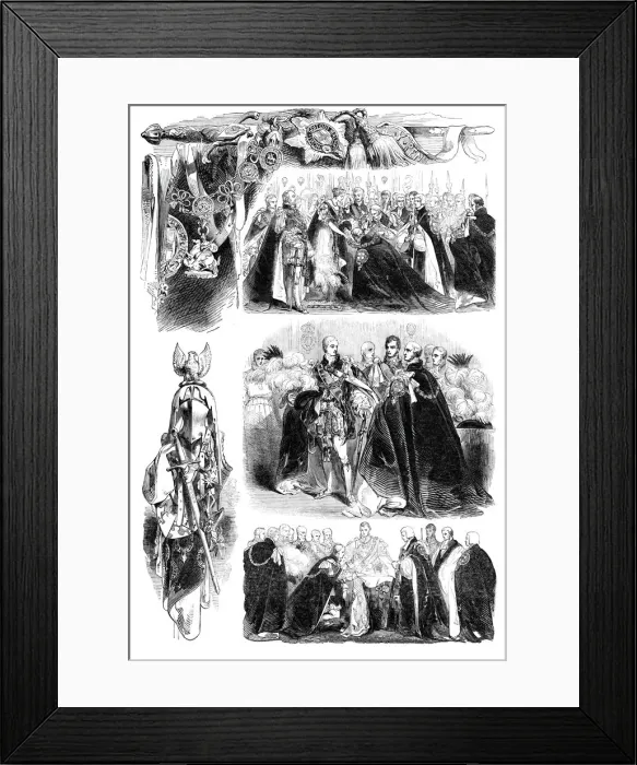 Framed Print : Ceremony of Investiture of the Order of the Garter, 1844. Creator: Unknown Framed Print : Ceremony of Investiture of the Order of the Garter, 1844. Creator: Unknown