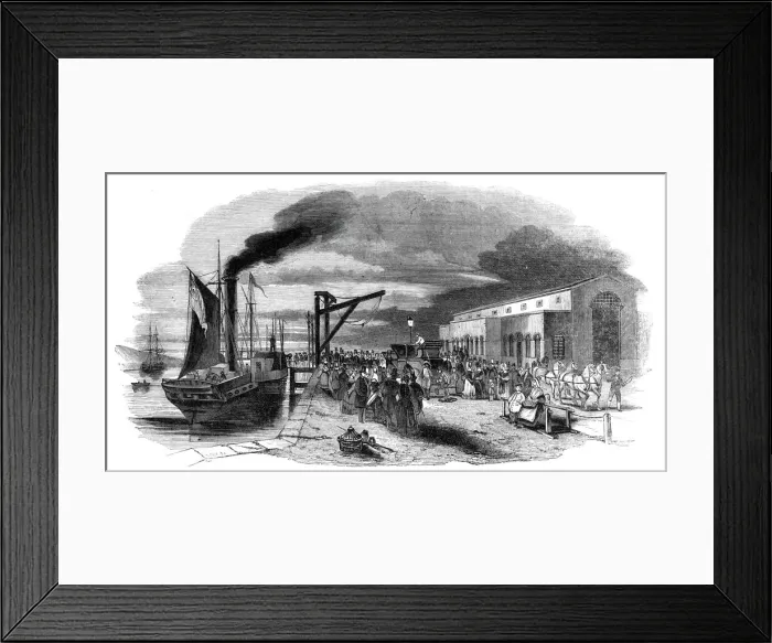 Framed Print : Boulogne - Embarkation of the Indian Mail, 1844. Creator: Unknown Framed Print : Boulogne - Embarkation of the Indian Mail, 1844. Creator: Unknown