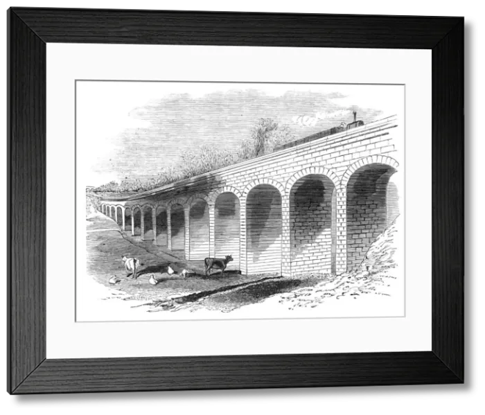 Framed Print : Opening of the Leamington and Warwick Railway - Melbourne Grange Viaduct, 1844 Framed Print : Opening of the Leamington and Warwick Railway - Melbourne Grange Viaduct, 1844