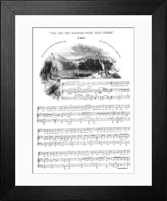 Framed Print : You See the Slender Spire that Peers'a ballad, 1844. Creator: Unknown Framed Print : You See the Slender Spire that Peers'a ballad, 1844. Creator: Unknown