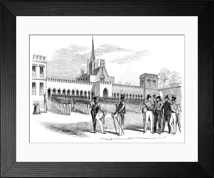 Framed Print : Parade of Cadets in the Stone Court, 1844. Creator: Unknown Framed Print : Parade of Cadets in the Stone Court, 1844. Creator: Unknown