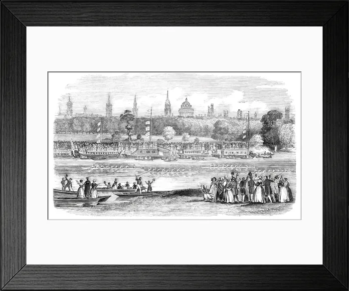Framed Print : The Boat Race, 1844. Creator: Unknown Framed Print : The Boat Race, 1844. Creator: Unknown