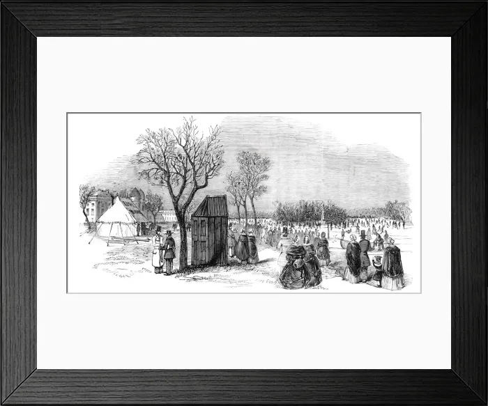Framed Print : Skating in the Regents Park, 1844. Creator: Unknown Framed Print : Skating in the Regents Park, 1844. Creator: Unknown