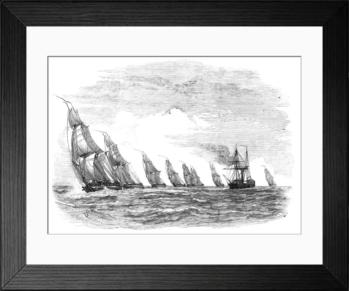 Framed Print : The Experimental Brig Squadron, 1844. Creator: Unknown Framed Print : The Experimental Brig Squadron, 1844. Creator: Unknown