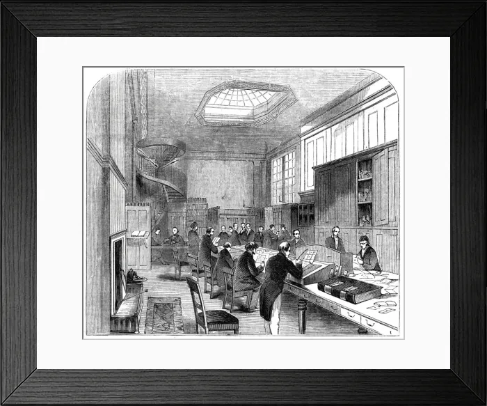 Framed Print : The Secret-Office, at the General Post Office, 1844. Creator: Unknown Framed Print : The Secret-Office, at the General Post Office, 1844. Creator: Unknown