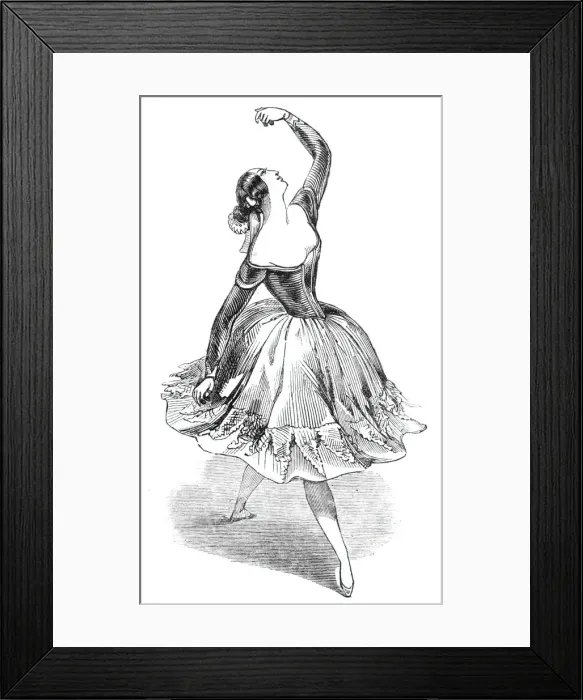 Framed Print : Md. elle Fanny Eissler dancing The Saragossa, 1844. Creator: Unknown