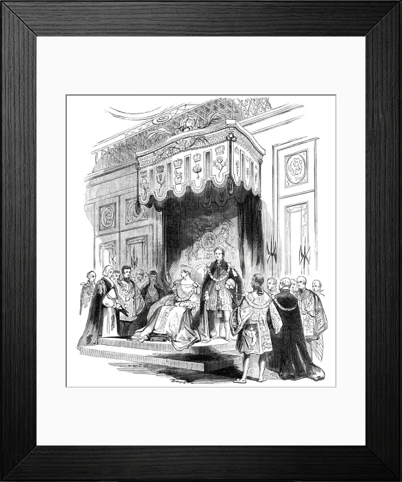 Framed Print : Enthronization of the Queen as Sovereign of the Order of the Garter, 1844 Framed Print : Enthronization of the Queen as Sovereign of the Order of the Garter, 1844