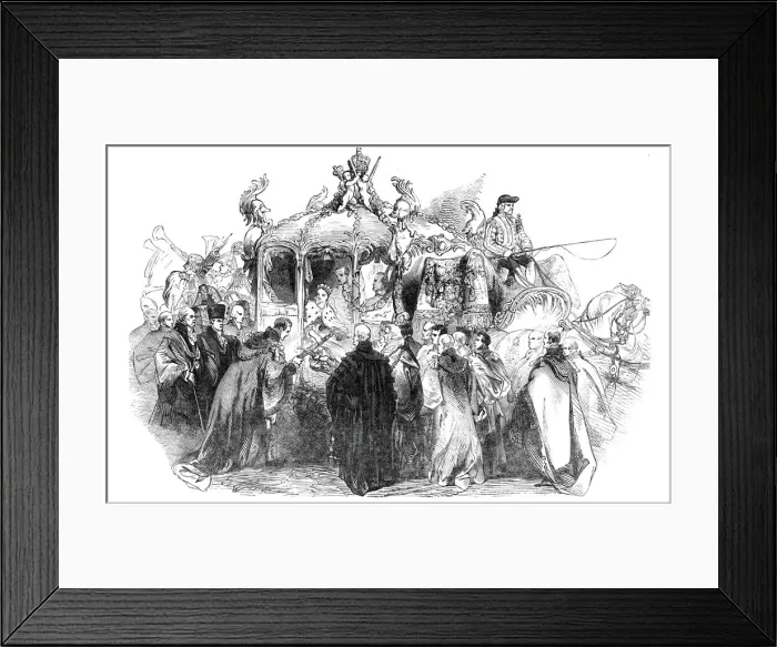 Framed Print : Procession of Her Majesty to open the new Royal Exchange... 1844. Creator: Unknown Framed Print : Procession of Her Majesty to open the new Royal Exchange... 1844. Creator: Unknown