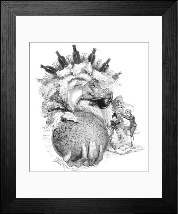 Framed Print : Father Christmas, 1844. Creator: Smyth Framed Print : Father Christmas, 1844. Creator: Smyth