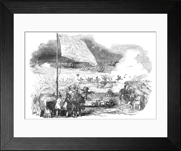 Framed Print : Explosion at the Kings Bastion, Portsmouth, on Monday last, October 1844 Framed Print : Explosion at the Kings Bastion, Portsmouth, on Monday last, October 1844