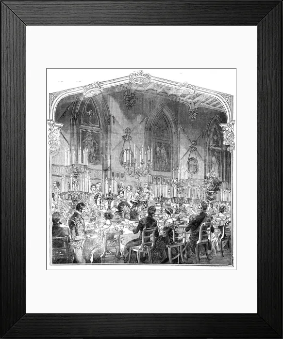Framed Print : The Garter Banquet, St. Georges Hall, 1844. Creator: Stephen Sly Framed Print : The Garter Banquet, St. Georges Hall, 1844. Creator: Stephen Sly