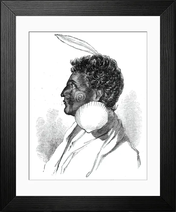 Framed Print : Rauparaha - Kafia Chief, 1844. Creator: Unknown Framed Print : Rauparaha - Kafia Chief, 1844. Creator: Unknown