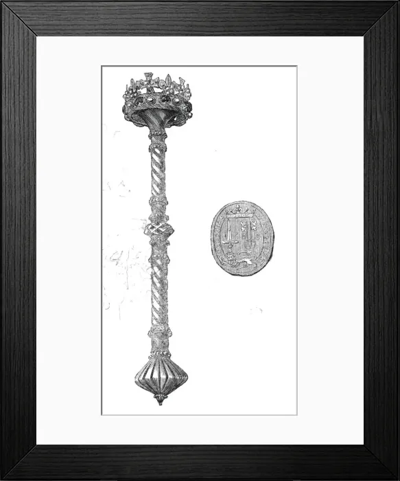 Framed Print : The Chamberlains sceptre and seal, 1844. Creator: Unknown Framed Print : The Chamberlains sceptre and seal, 1844. Creator: Unknown