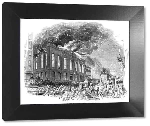 Burning of the Washington Hotel, New York, 1844. Creator: Unknown