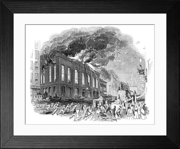 Framed Print : Burning of the Washington Hotel, New York, 1844. Creator: Unknown Framed Print : Burning of the Washington Hotel, New York, 1844. Creator: Unknown