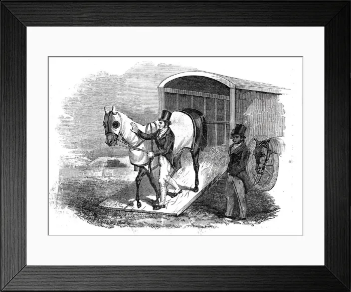 Framed Print : Race-horse van, 1844. Creator: Unknown Framed Print : Race-horse van, 1844. Creator: Unknown