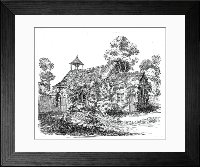 Framed Print : Milston Church, 1844. Creator: Unknown Framed Print : Milston Church, 1844. Creator: Unknown