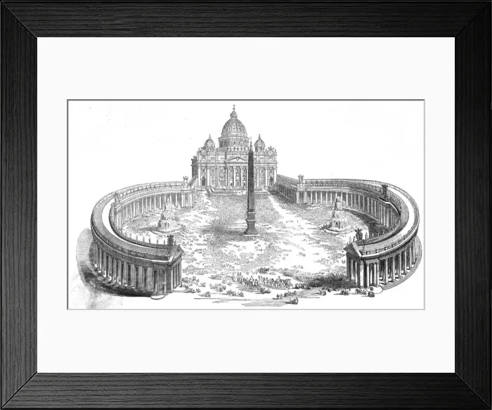 Framed Print : Easter Sunday - the Pope blessing the people from the portico of St Peter s, 1844 Framed Print : Easter Sunday - the Pope blessing the people from the portico of St Peter s, 1844