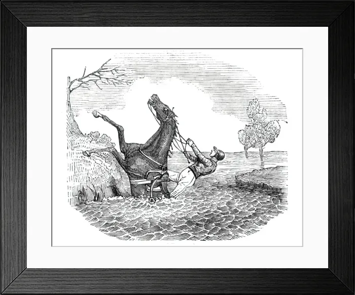 Framed Print : The Soldier in the Brook, 1844. Creator: Unknown Framed Print : The Soldier in the Brook, 1844. Creator: Unknown