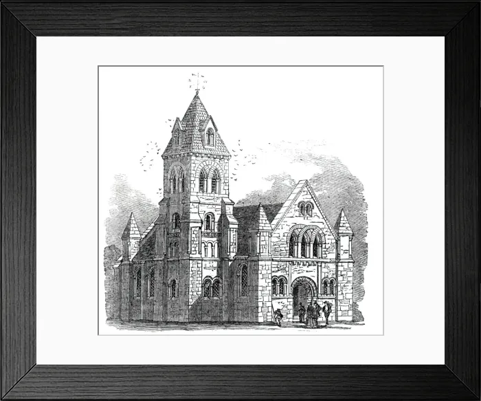 Framed Print : New Church at Llanmyneck, 1844. Creator: Unknown Framed Print : New Church at Llanmyneck, 1844. Creator: Unknown