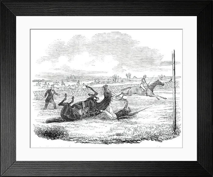 Framed Print : The Earl of Wiltons fall, 1844. Creator: Unknown Framed Print : The Earl of Wiltons fall, 1844. Creator: Unknown