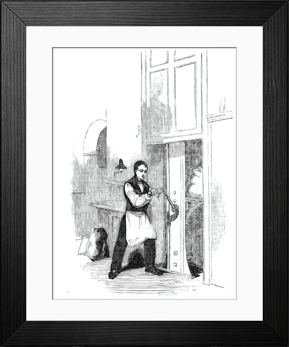 Framed Print : The General Post-Office; Letter-bag hoist, 1844. Creator: Unknown Framed Print : The General Post-Office; Letter-bag hoist, 1844. Creator: Unknown
