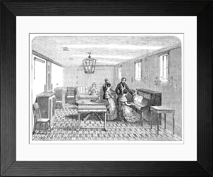 Framed Print : The Royal Yacht, the Drawing-Room, 1844. Creator: Ebenezer Landells Framed Print : The Royal Yacht, the Drawing-Room, 1844. Creator: Ebenezer Landells