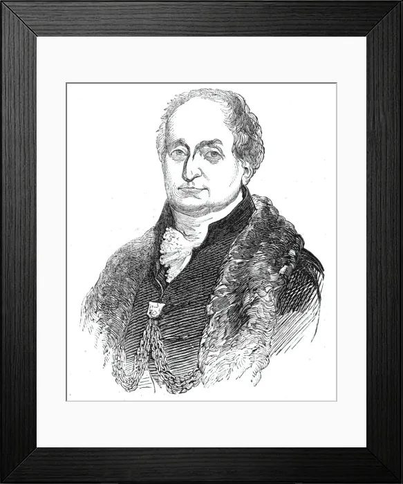 Framed Print : Mr. Alderman Brown, the newly elected chamberlain, 1844. Creator: Unknown Framed Print : Mr. Alderman Brown, the newly elected chamberlain, 1844. Creator: Unknown