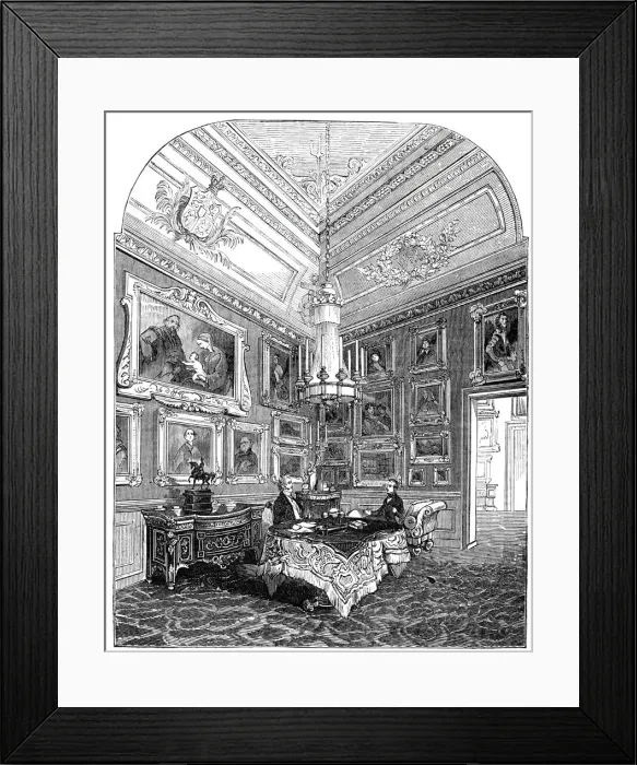 Framed Print : Visit of the King of the French to Queen Victoria - The Kings Closet, Windsor Castle Framed Print : Visit of the King of the French to Queen Victoria - The Kings Closet, Windsor Castle