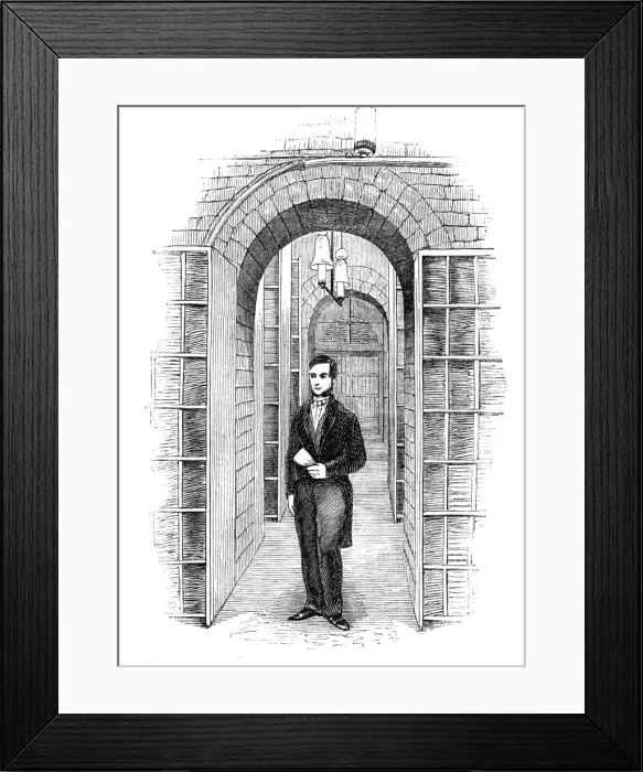 Framed Print : The General Post-Office; The Money-Order Vaults, 1844. Creator: Unknown Framed Print : The General Post-Office; The Money-Order Vaults, 1844. Creator: Unknown