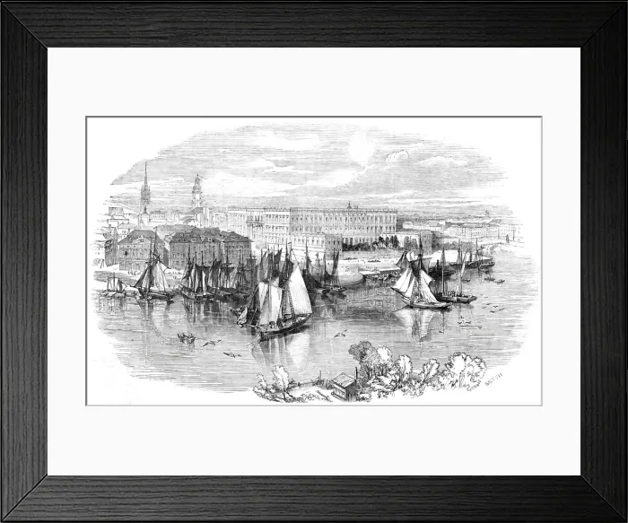 Framed Print : The Royal Palace, Stockholm, 1844. Creator: Unknown Framed Print : The Royal Palace, Stockholm, 1844. Creator: Unknown