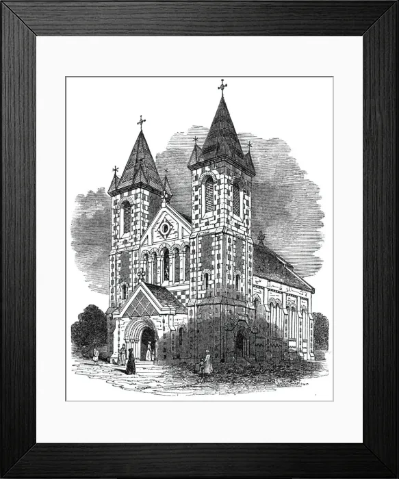 Framed Print : New church, at Kensall Green, 1844. Creator: Unknown Framed Print : New church, at Kensall Green, 1844. Creator: Unknown