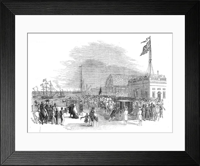 Framed Print : Woolwich Dock Landing Place, Her Majestys Arrival, week ending Saturday, September 3 Framed Print : Woolwich Dock Landing Place, Her Majestys Arrival, week ending Saturday, September 3