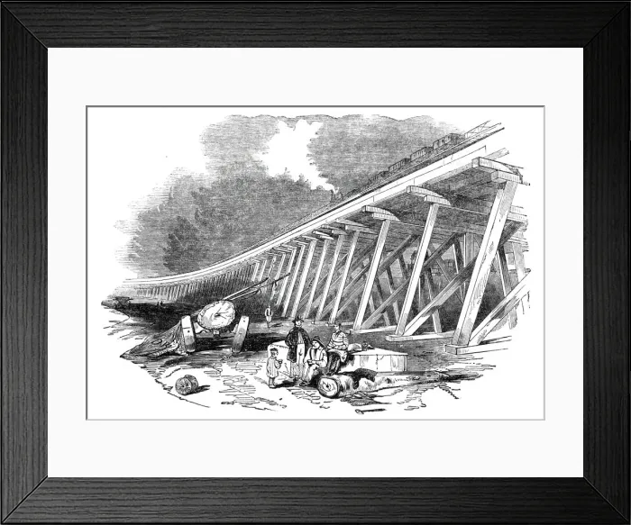 Framed Print : Frame-work of the Viaduct, 1844. Creator: Unknown Framed Print : Frame-work of the Viaduct, 1844. Creator: Unknown