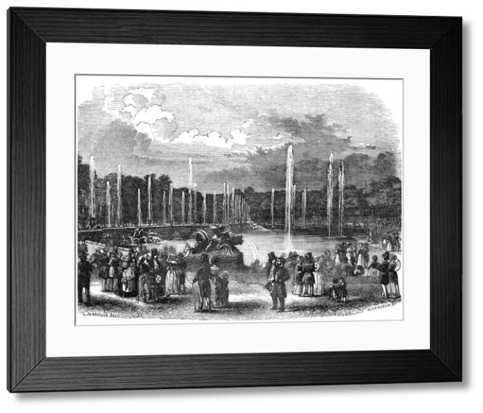 Framed Print : General view of the Fountains at Versailles whilst at work, 1844. Creator: Harrison Framed Print : General view of the Fountains at Versailles whilst at work, 1844. Creator: Harrison