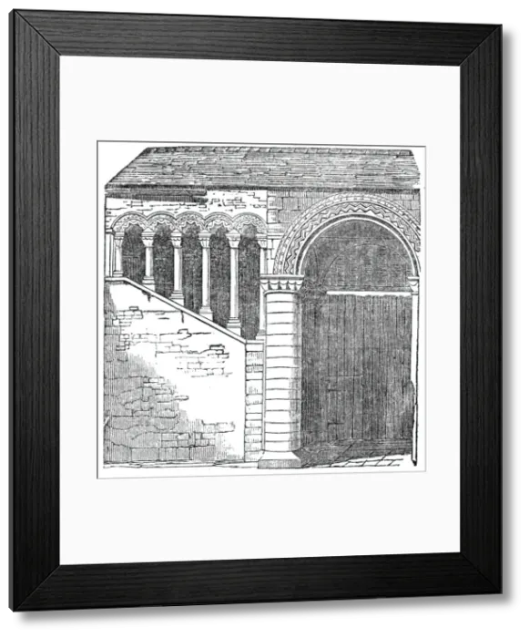 Framed Print : Staircase in the Conventional Buildings, Canterbury, 1844. Creator: Unknown Framed Print : Staircase in the Conventional Buildings, Canterbury, 1844. Creator: Unknown