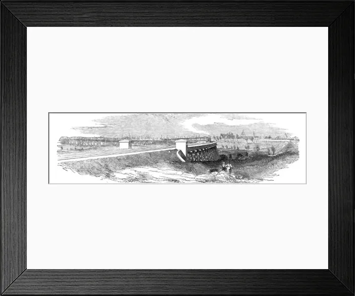 Framed Print : The Timber Viaduct from Coopers Bridge, 1844. Creator: Unknown Framed Print : The Timber Viaduct from Coopers Bridge, 1844. Creator: Unknown