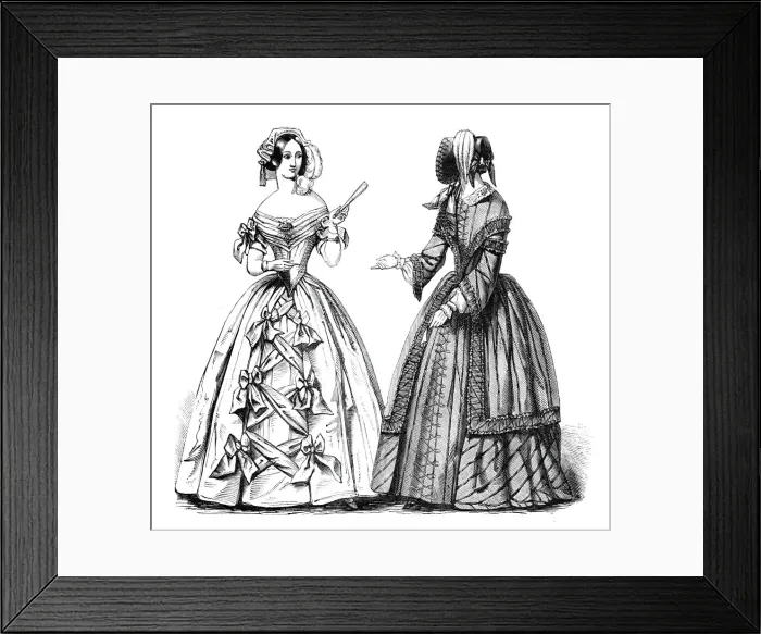 Framed Print : Fashions for April, 1844. Creator: Unknown Framed Print : Fashions for April, 1844. Creator: Unknown