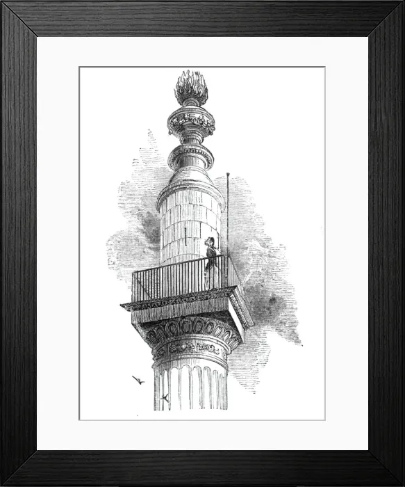 Framed Print : Top of the Monument, 1842. Creator: Unknown Framed Print : Top of the Monument, 1842. Creator: Unknown