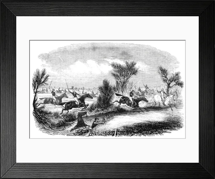 Framed Print : Taking the Brook, 1844. Creator: Unknown Framed Print : Taking the Brook, 1844. Creator: Unknown