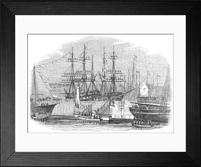Framed Print : Her Majesty and Prince Albert disembarking Dundee, 1844. Creator: Ebenezer Landells Framed Print : Her Majesty and Prince Albert disembarking Dundee, 1844. Creator: Ebenezer Landells