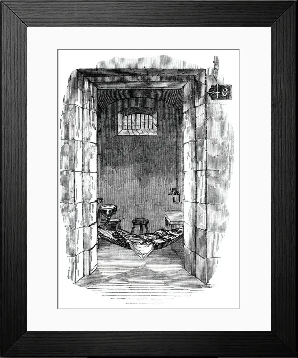Framed Print : Interior of cell, 1842. Creator: Unknown Framed Print : Interior of cell, 1842. Creator: Unknown