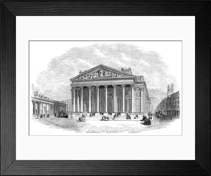 Framed Print : New Royal Exchange, (from the architects drawing), 1844. Creator: Unknown Framed Print : New Royal Exchange, (from the architects drawing), 1844. Creator: Unknown