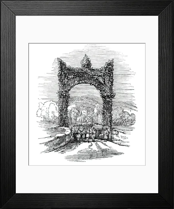 Framed Print : Arch on the Old Brig of Doon, 1844. Creator: Unknown Framed Print : Arch on the Old Brig of Doon, 1844. Creator: Unknown
