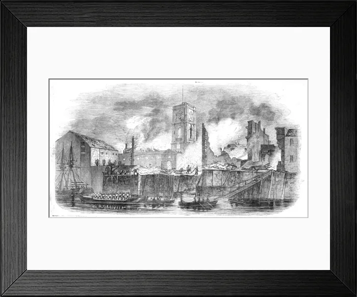 Framed Print : Ruins of the fire, 1843. Creator: Unknown Framed Print : Ruins of the fire, 1843. Creator: Unknown