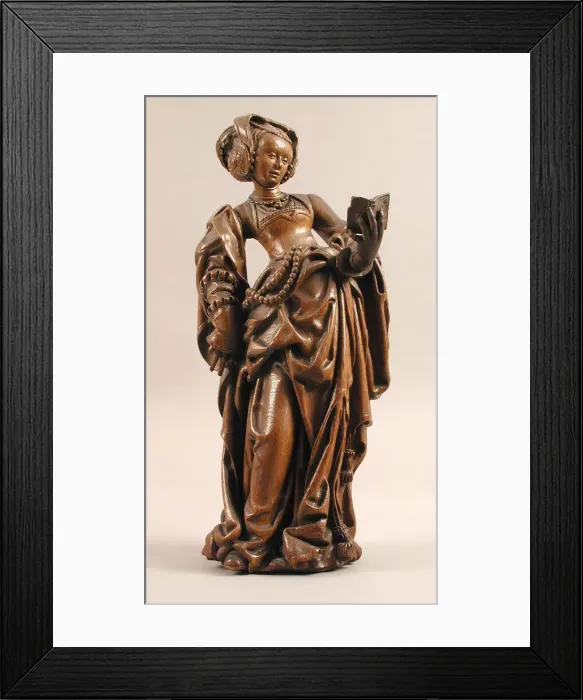 Framed Print : Female Saint with a Book, German, ca. 1520. Creator: Unknown Framed Print : Female Saint with a Book, German, ca. 1520. Creator: Unknown