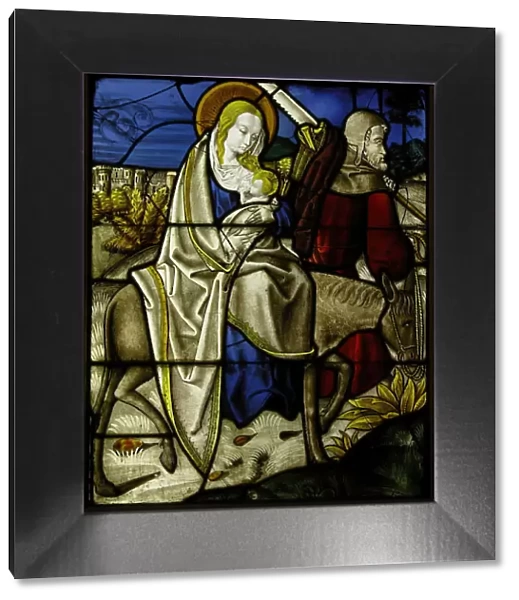 Stained Glass Panel with the Flight into Egypt, German, ca. 1485-1500. Creator: Unknown
