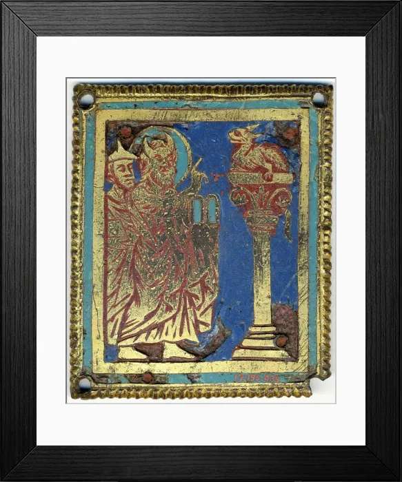 Framed Print : Plaque with Moses, Aaron, and the Brazen Serpent, German, ca. 1200. Creator: Unknown Framed Print : Plaque with Moses, Aaron, and the Brazen Serpent, German, ca. 1200. Creator: Unknown